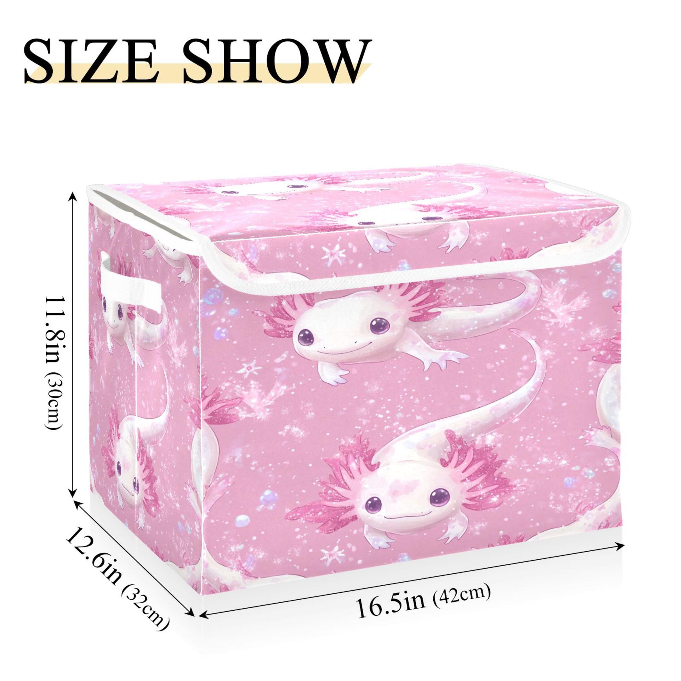 Amazon.com - Burbuja Kawaii Axolotl Storage Box with Lid & Handles